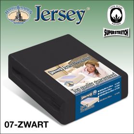 Super dik jersey hoeslaken voor de dikke matras in de kleur zwart.