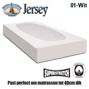 Jersey hoeslaken wit XL 200x200/220cm