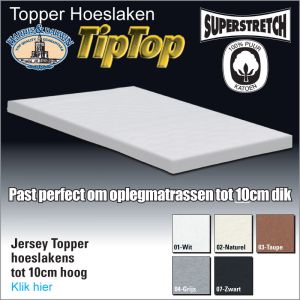 Jersey Toppermatras Hoeslaken 10cm Hoog