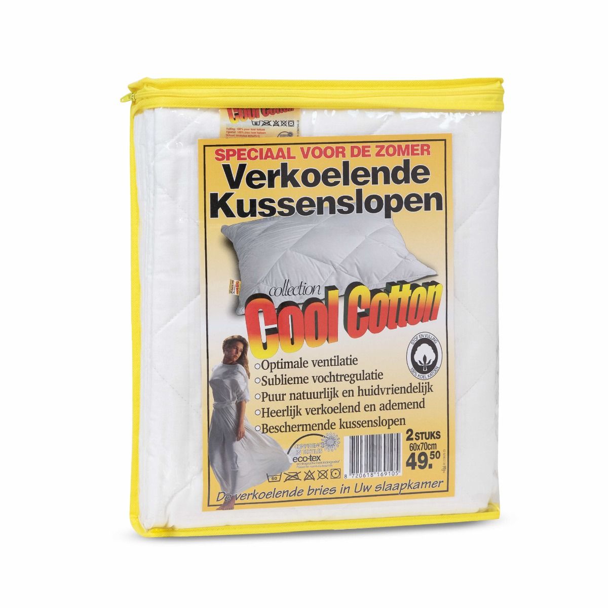 2 Stuks Kussenslopen - Sage Groen - 100 % gemaakt van Bamboe - 400TC