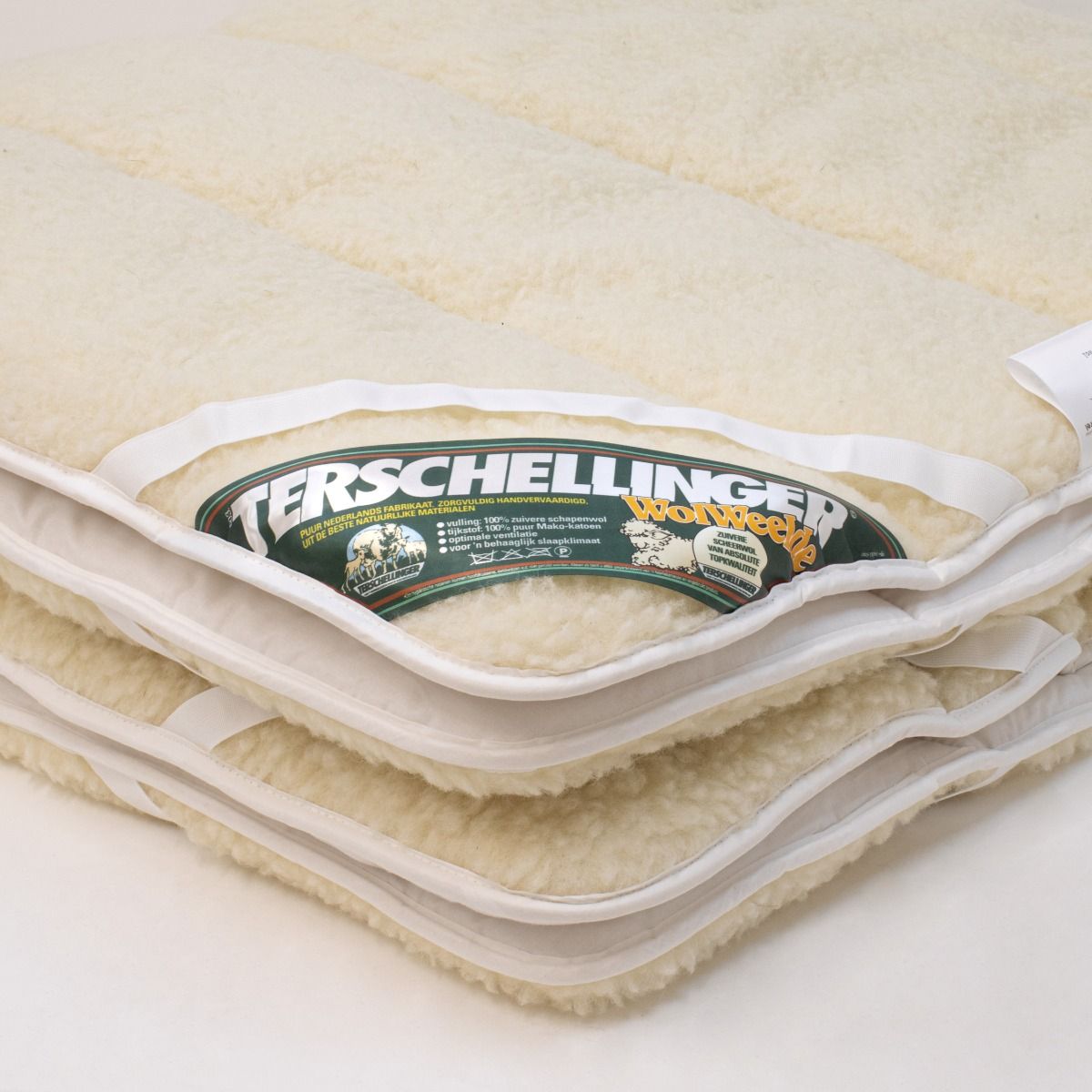 Terschellinger Wollen onderdeken |100% IWS Zuiver Scheer wollen topper |Puur Natuur topdek | 180x210 cm lits jumeaux (Extra lang) - Terschellinger Wolweelde