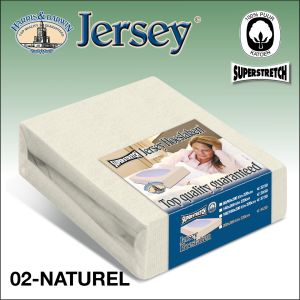 Jersey Hoeslaken crème Superstretch voor dikke matrassen