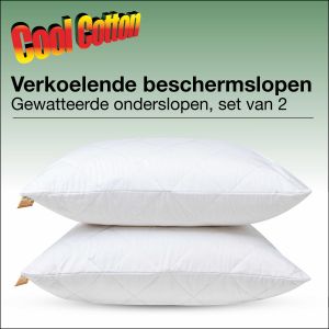 set van 2 Cool Cotton Kussenslopen katoen gevulde onderslopen