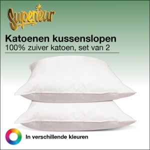 Set van 2 katoenen kussenslopen op de kussenmaat 60x70cm