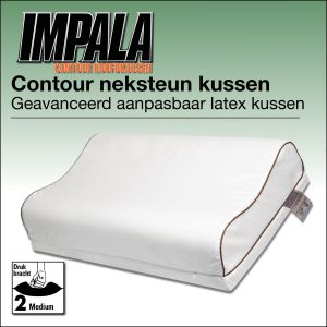 Impala latex contour hoofdkussen. Aanpasbaar latex hoofdkussen met neksteun randen