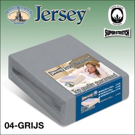Super dik jersey hoeslaken voor de dikke matras in de kleur grijs.