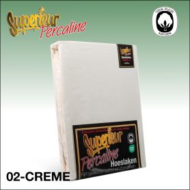 Crème katoenen percaline hoeslaken superieur.