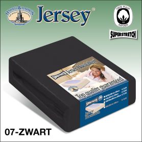 Super dik jersey hoeslaken voor de dikke matras in de kleur zwart.
