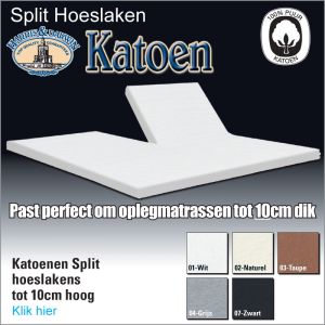 Katoenen Split Topper Hoeslakens