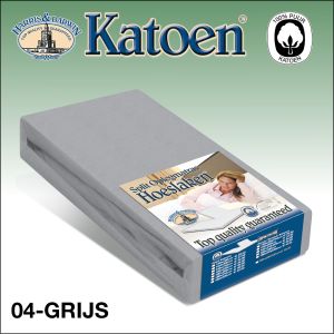 Split topper katoen hoeslaken grijs