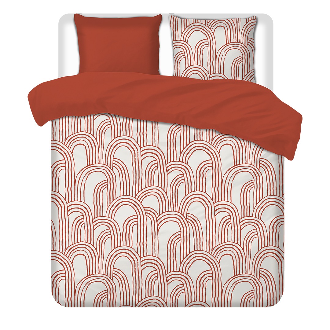 Terschellinger Flanel Dekbedset 200x200/220cm Terracotta Boho Bogen FL01