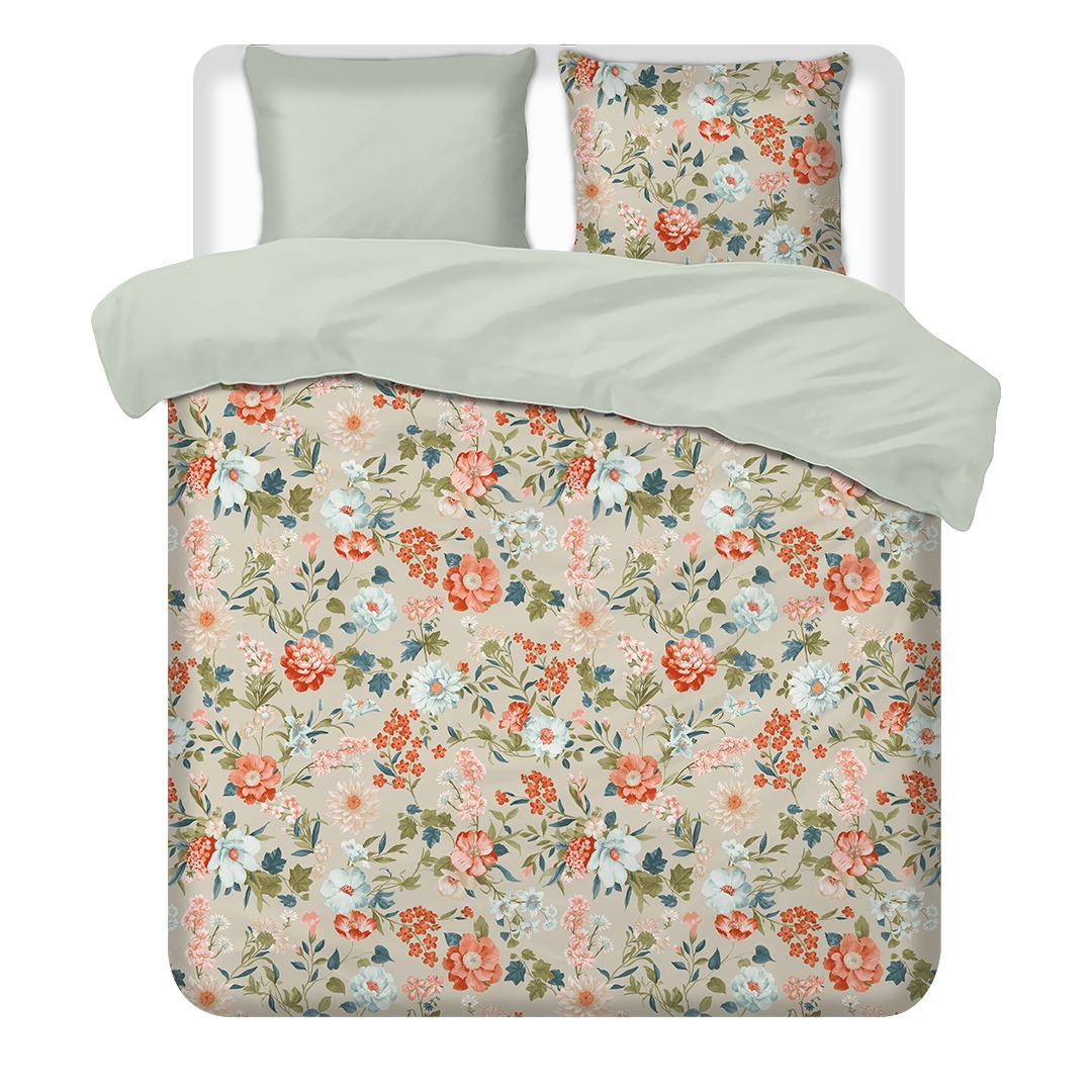 Terschellinger Flanel Dekbedset 140x200/220cm Veldbloemen Vintage FL03