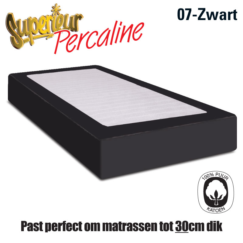 Hoeslaken Katoen Zwart