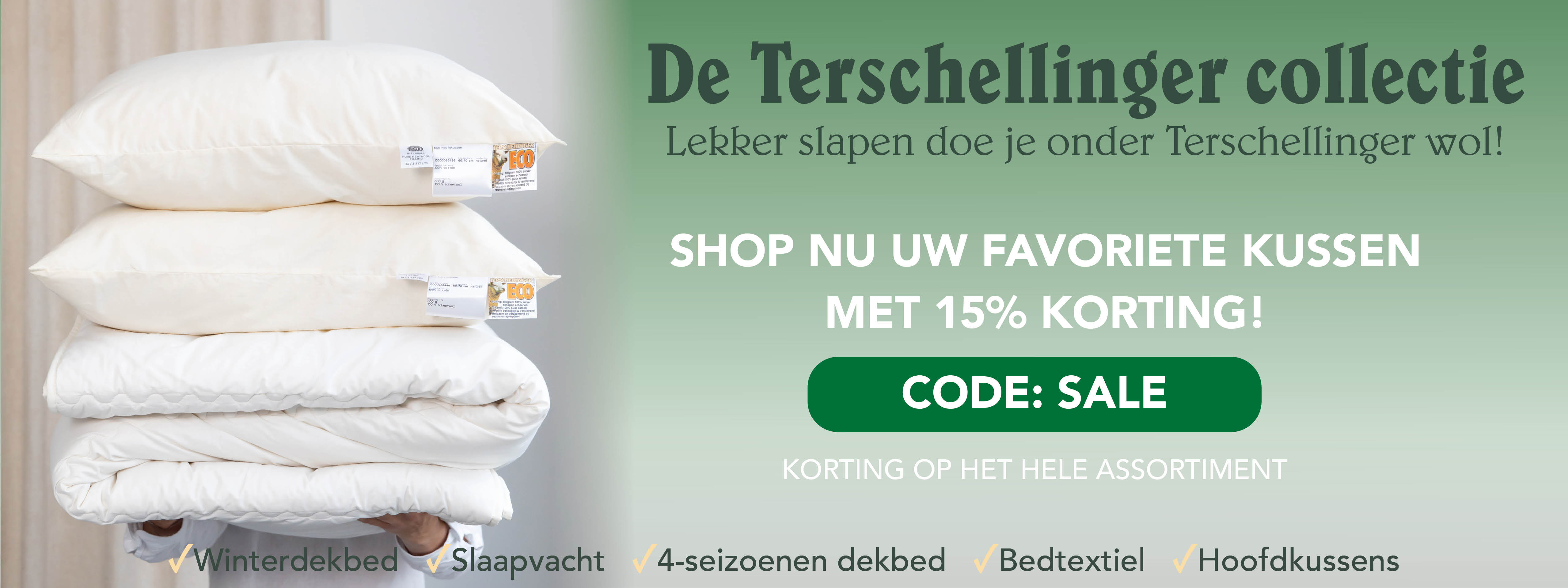 Comfortabele hoofdkussens van wol, latex, kapok en comforta fibre